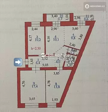 77.7 м², 4-комнатная квартира, этаж 3 из 5, 78 м², изображение - 4