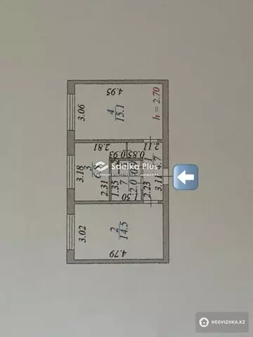 44.1 м², 2-комнатная квартира, этаж 4 из 5, 44 м², изображение - 12