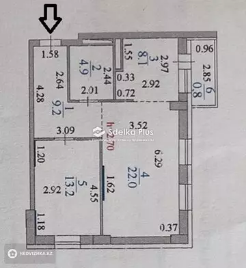 61 м², 2-комнатная квартира, этаж 20 из 22, 61 м², изображение - 11