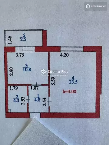 46 м², 1-комнатная квартира, этаж 5 из 7, 46 м², изображение - 18