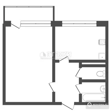 31 м², 1-комнатная квартира, этаж 4 из 4, 31 м², изображение - 6
