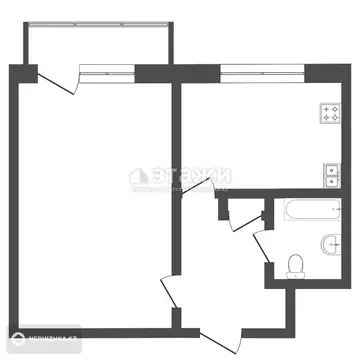 37 м², 1-комнатная квартира, этаж 2 из 9, 37 м², изображение - 6