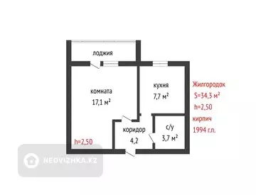 35 м², 1-комнатная квартира, этаж 6 из 6, 35 м², изображение - 14
