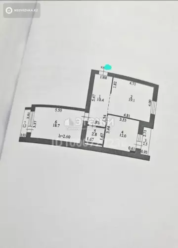 66.8 м², 2-комнатная квартира, этаж 9 из 9, 67 м², изображение - 11