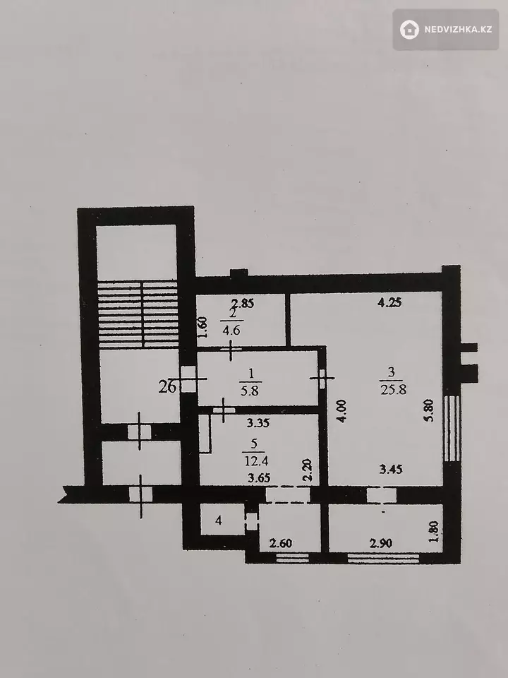 59 м², 1-комнатная квартира, этаж 2 из 5, 59 м², изображение - 1