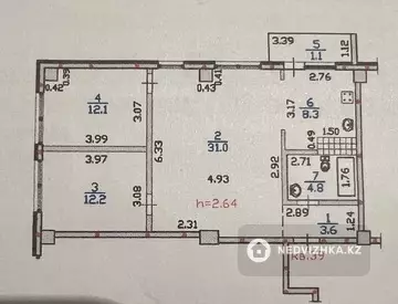 3-комнатная квартира, этаж 4 из 6, 78 м²