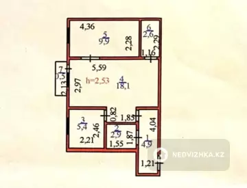 44 м², 2-комнатная квартира, этаж 3 из 4, 44 м², изображение - 11