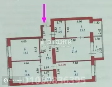 112.6 м², 4-комнатная квартира, этаж 2 из 10, 113 м², изображение - 19