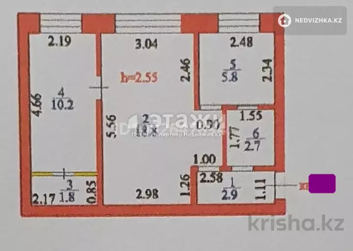 42 м², 2-комнатная квартира, этаж 2 из 5, 42 м², изображение - 1