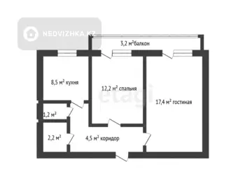 50 м², 2-комнатная квартира, этаж 5 из 5, 50 м², изображение - 15