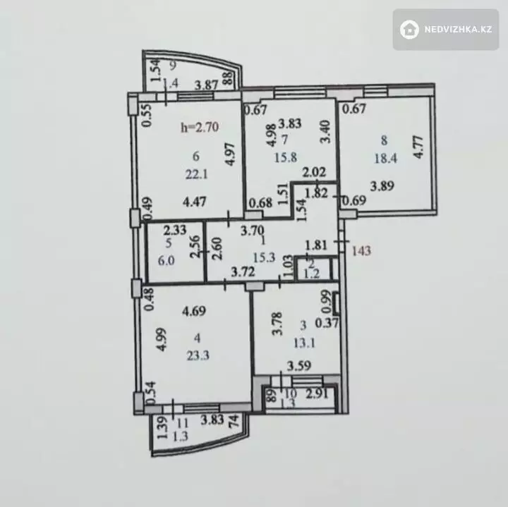 119.2 м², 4-комнатная квартира, этаж 5 из 18, 119 м², изображение - 1