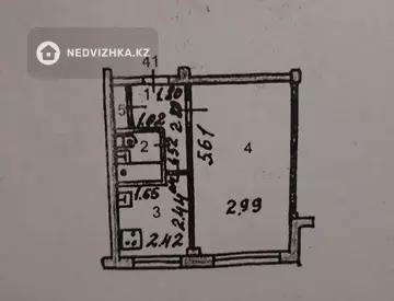 1-комнатная квартира, этаж 5 из 5, 30 м²