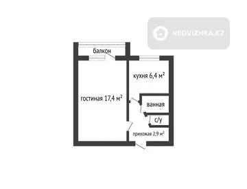 32 м², 1-комнатная квартира, этаж 2 из 5, 32 м², изображение - 6