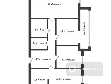 88.7 м², 3-комнатная квартира, этаж 5 из 5, 89 м², изображение - 12