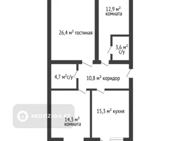 100 м², 3-комнатная квартира, этаж 5 из 9, 100 м², изображение - 6