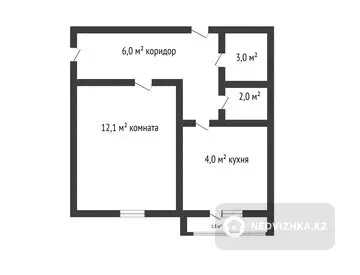 23 м², 1-комнатная квартира, этаж 2 из 5, 23 м², изображение - 6
