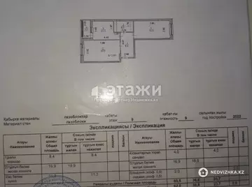 62.5 м², 2-комнатная квартира, этаж 9 из 9, 62 м², изображение - 5