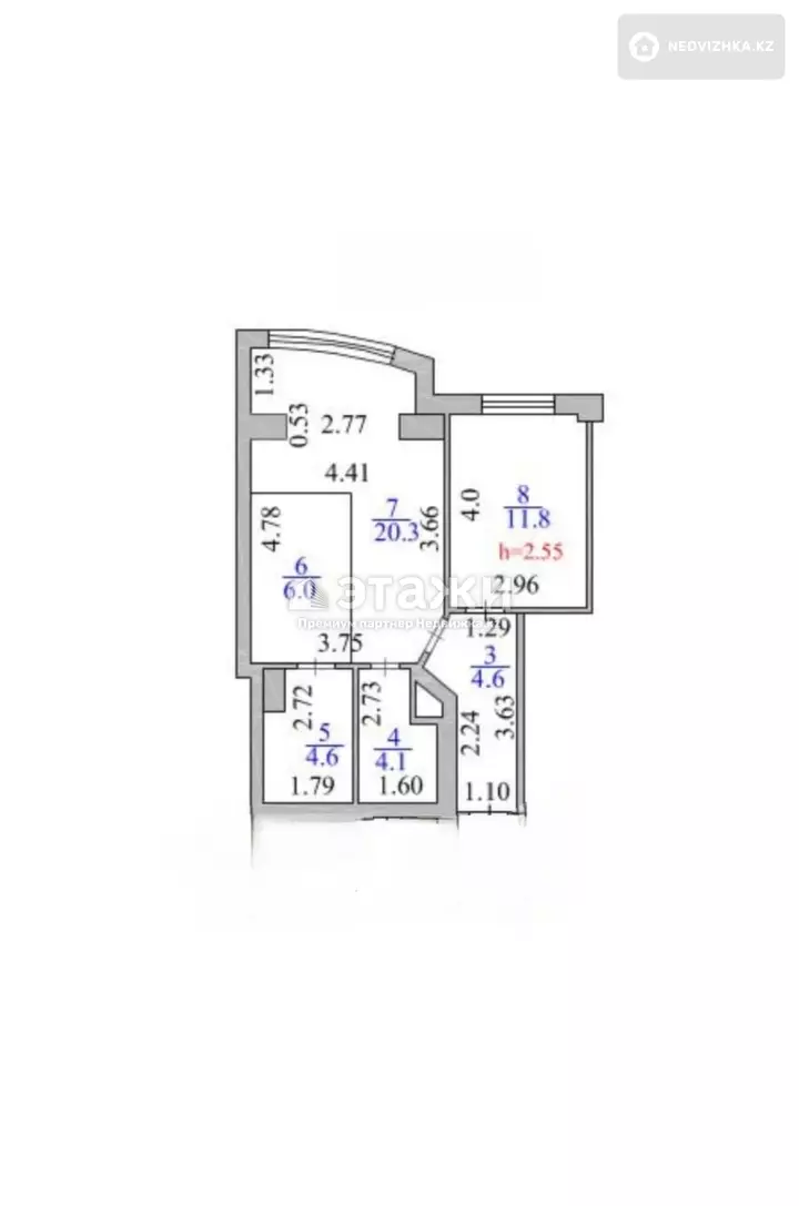 51 м², 2-комнатная квартира, этаж 17 из 17, 51 м², изображение - 1