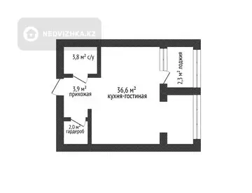 48.6 м², 1-комнатная квартира, этаж 8 из 9, 49 м², изображение - 17