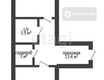 51.7 м², 1-комнатная квартира, этаж 7 из 8, 52 м², изображение - 19