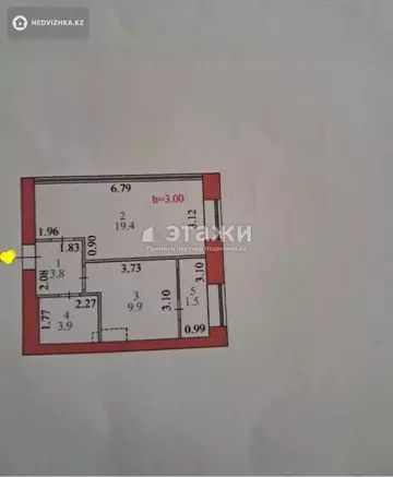 1-комнатная квартира, этаж 4 из 9, 39 м²