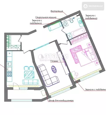 2-комнатная квартира, этаж 3 из 8, 70 м²