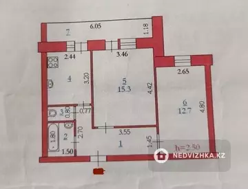 51 м², 2-комнатная квартира, этаж 6 из 9, 51 м², изображение - 5