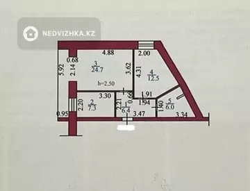 57 м², 2-комнатная квартира, этаж 4 из 12, 57 м², изображение - 13