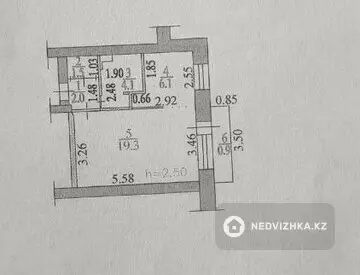 1-комнатная квартира, этаж 2 из 6, 34 м²