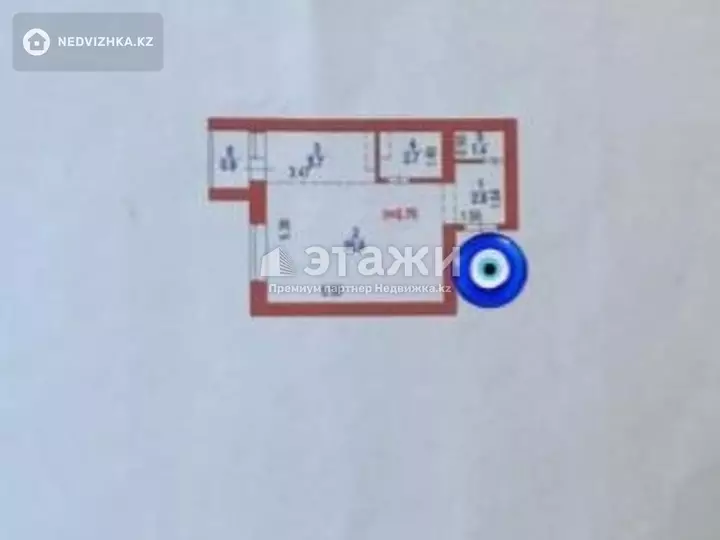 34.5 м², 1-комнатная квартира, этаж 2 из 9, 34 м², изображение - 1