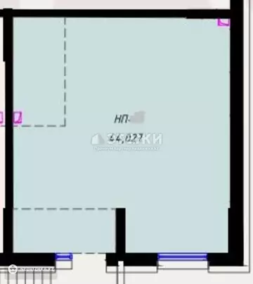 Офисное помещение, 9 этажей, 44 м²