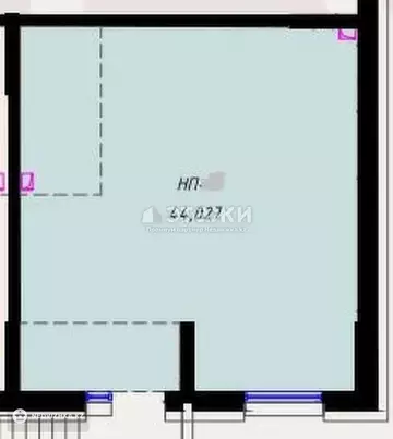 Офисное помещение, 9 этажей, 44 м²