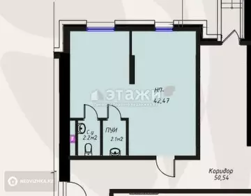 Офисное помещение, 9 этажей, 44 м²