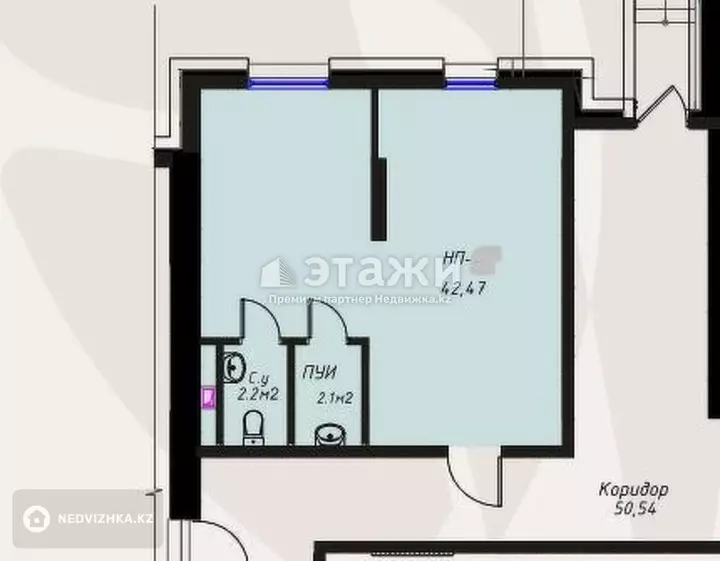 44.27 м², Офисное помещение, 9 этажей, 44 м², изображение - 1