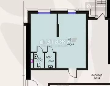 Офисное помещение, 9 этажей, 44 м²