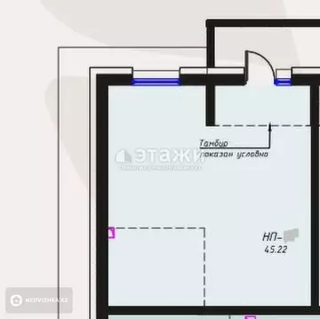 Офисное помещение, 9 этажей, 45 м²