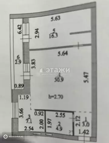 2-комнатная квартира, этаж 9 из 13, 65 м²