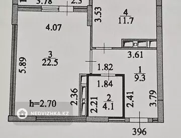1-комнатная квартира, этаж 10 из 22, 1 м²