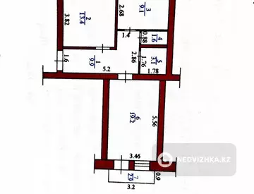 57.2 м², 2-комнатная квартира, этаж 4 из 5, 57 м², изображение - 8
