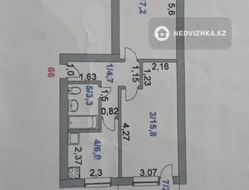 2-комнатная квартира, этаж 2 из 5, 48 м²