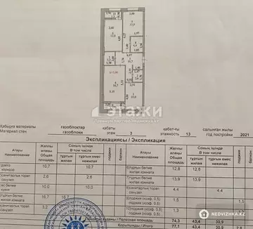 77.1 м², 3-комнатная квартира, этаж 3 из 13, 77 м², изображение - 20