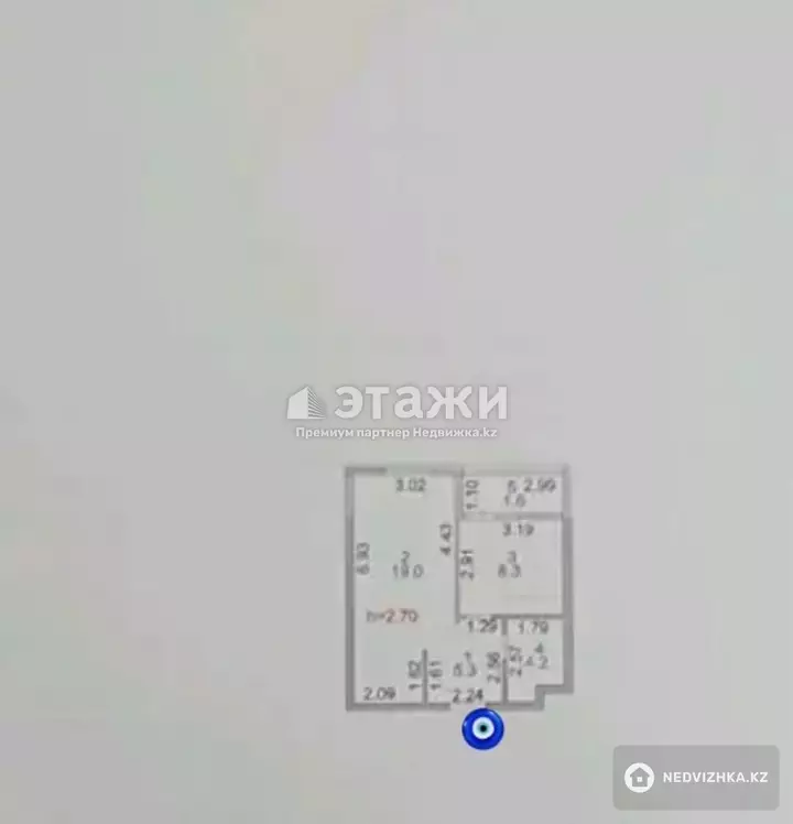 38.4 м², 1-комнатная квартира, этаж 2 из 9, 38 м², изображение - 1