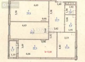 3-комнатная квартира, этаж 8 из 10, 103 м²