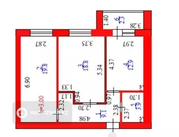 2-комнатная квартира, этаж 12 из 12, 66 м²