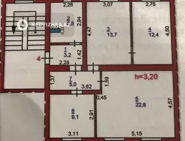 3-комнатная квартира, этаж 2 из 2, 73 м²