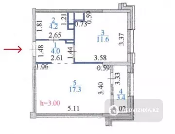 40.5 м², 1-комнатная квартира, этаж 6 из 7, 40 м², изображение - 10