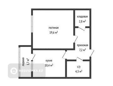 46 м², 1-комнатная квартира, этаж 2 из 9, 46 м², изображение - 8