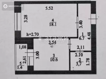 1-комнатная квартира, этаж 9 из 10, 40 м²