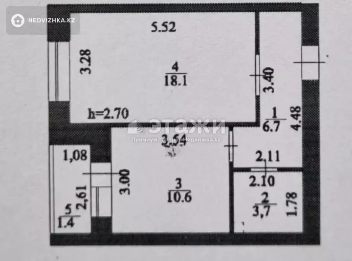 40.5 м², 1-комнатная квартира, этаж 9 из 10, 40 м², изображение - 1