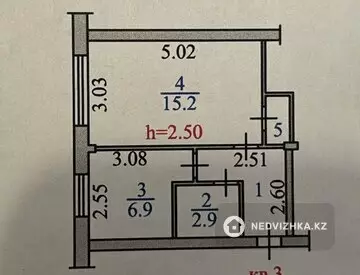 1-комнатная квартира, этаж 1 из 5, 30 м²